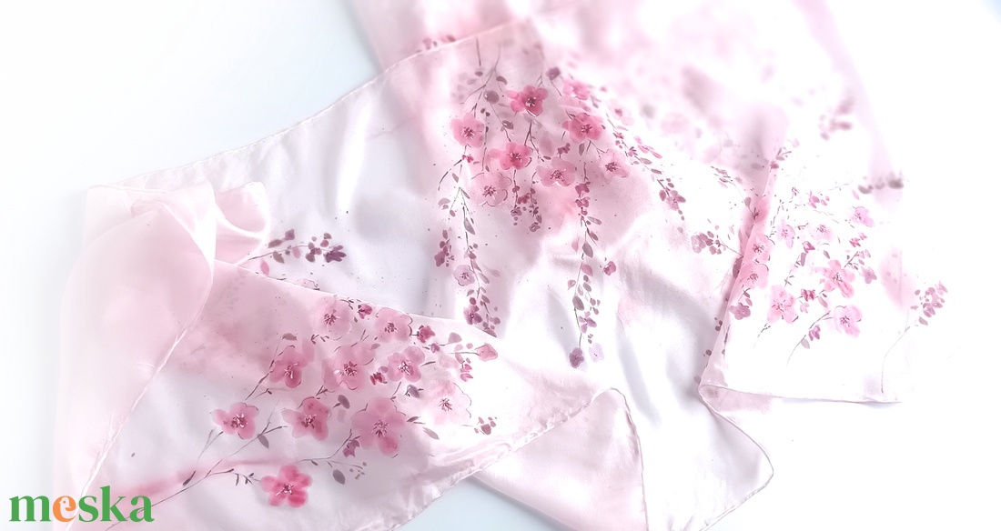 Sakura tiszta selyem stóla - ruha & divat - sál, sapka, kendő - sál - Meska.hu