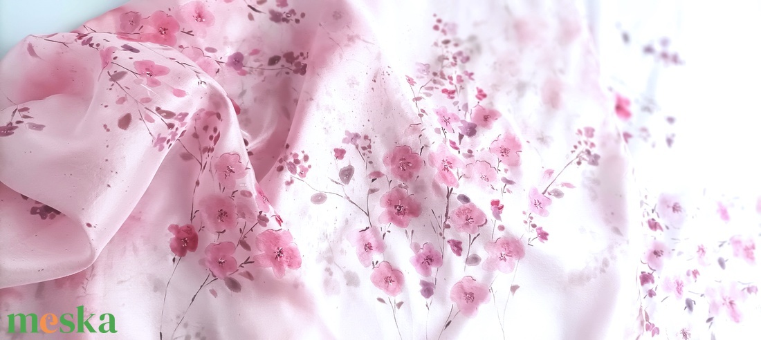 Sakura tiszta selyem stóla - ruha & divat - sál, sapka, kendő - sál - Meska.hu