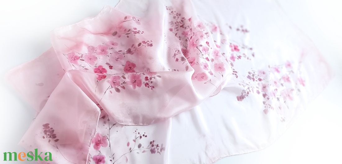 Sakura tiszta selyem stóla - ruha & divat - sál, sapka, kendő - sál - Meska.hu