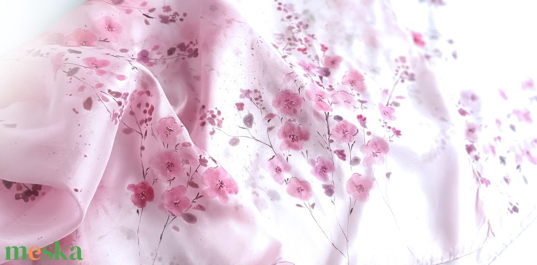 Sakura tiszta selyem stóla - ruha & divat - sál, sapka, kendő - sál - Meska.hu