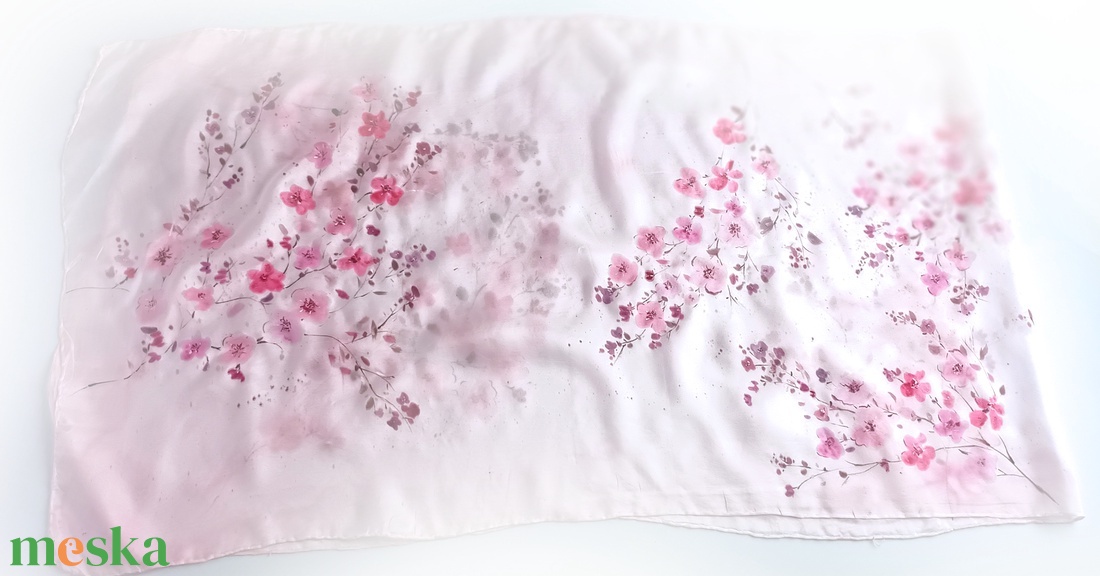 Sakura tiszta selyem stóla - ruha & divat - sál, sapka, kendő - sál - Meska.hu
