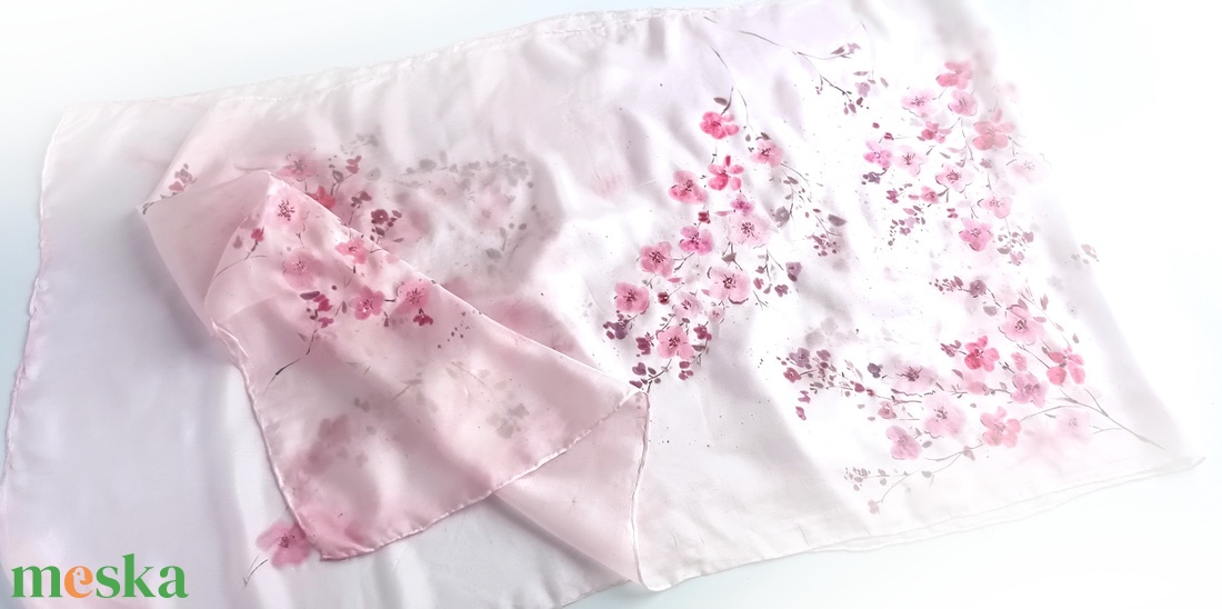 Sakura tiszta selyem stóla - ruha & divat - sál, sapka, kendő - sál - Meska.hu