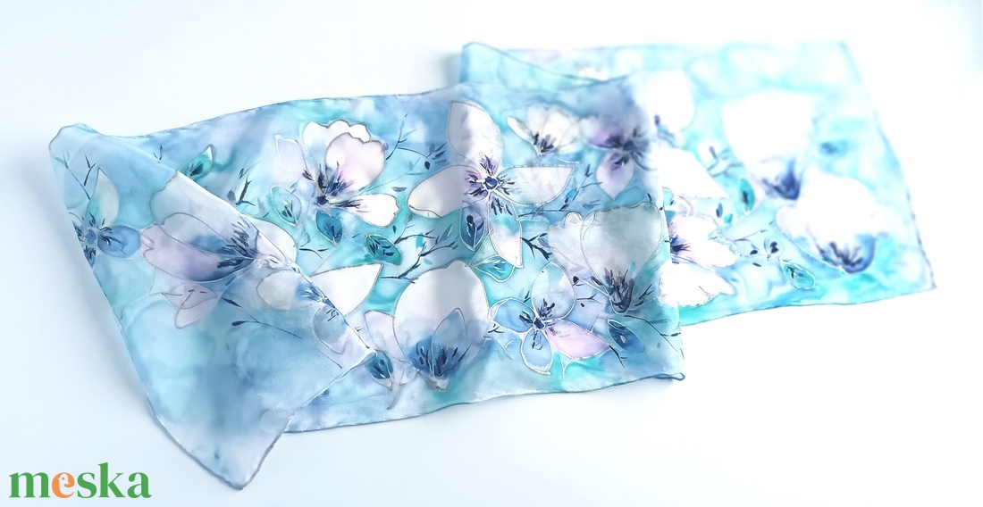 Vízesés tiszta selyem sál - ruha & divat - sál, sapka, kendő - sál - Meska.hu