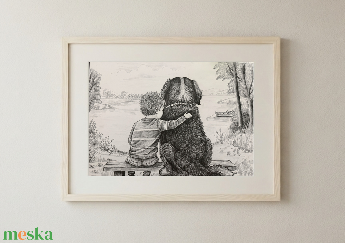 A barátság ereje - egyedi grafitrajz fali dekorációként - művészet - grafika & illusztráció - ceruzarajz - Meska.hu