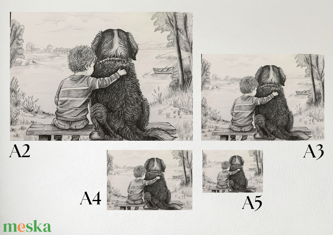 A barátság ereje - egyedi grafitrajz fali dekorációként - művészet - grafika & illusztráció - ceruzarajz - Meska.hu