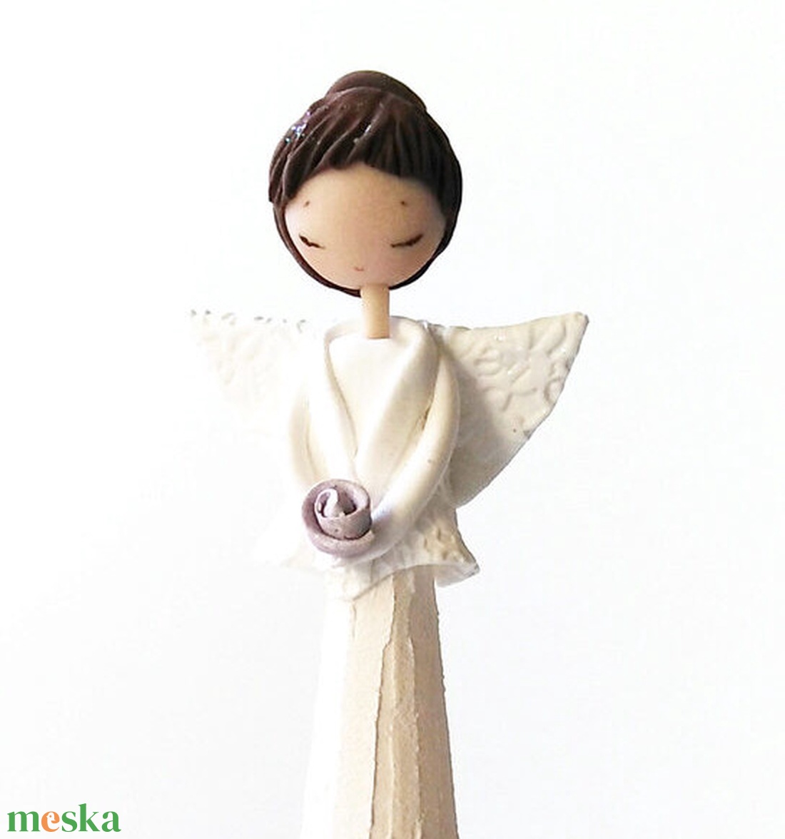 Angyal dísztárgy rózsával - otthon & életmód - dekoráció - dísztárgy - Meska.hu