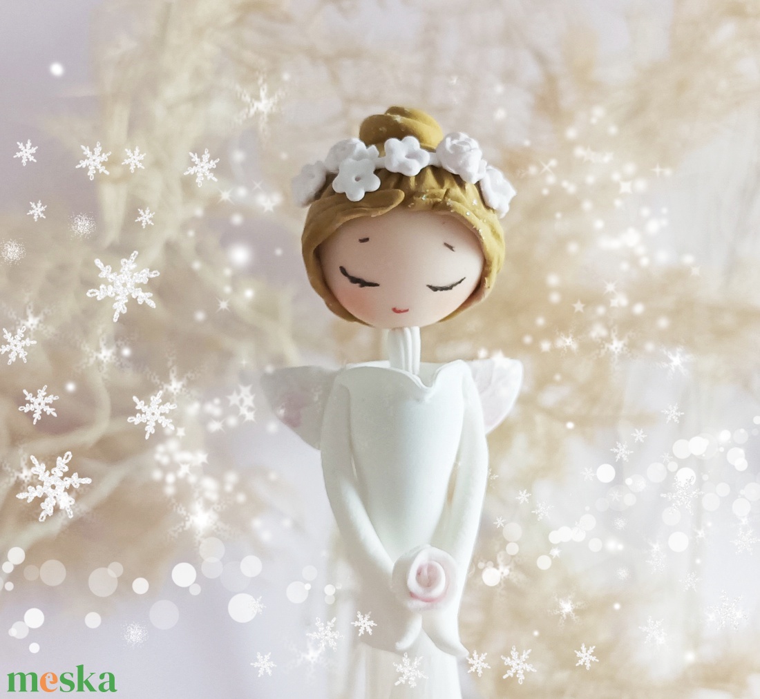 Angyal rózsával (szőke) - otthon & életmód - dekoráció - dísztárgy - Meska.hu Angyal rózsával (szőke) - otthon & életmód - dekoráció - dísztárgy - Meska.hu
