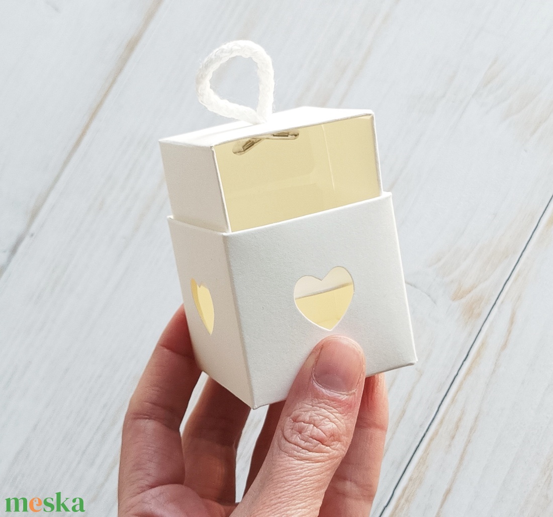 Vendég ajándék szívmag papírdobozban - diy (csináld magad) - egységcsomag - Meska.hu
