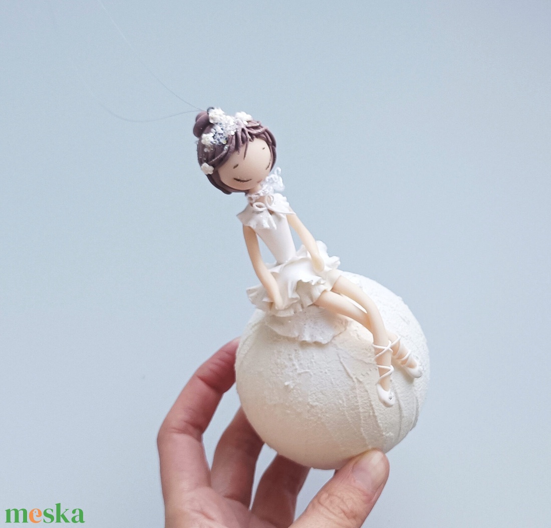 Balerina hógolyón - karácsony - karácsonyi lakásdekoráció - karácsonyfadíszek - Meska.hu