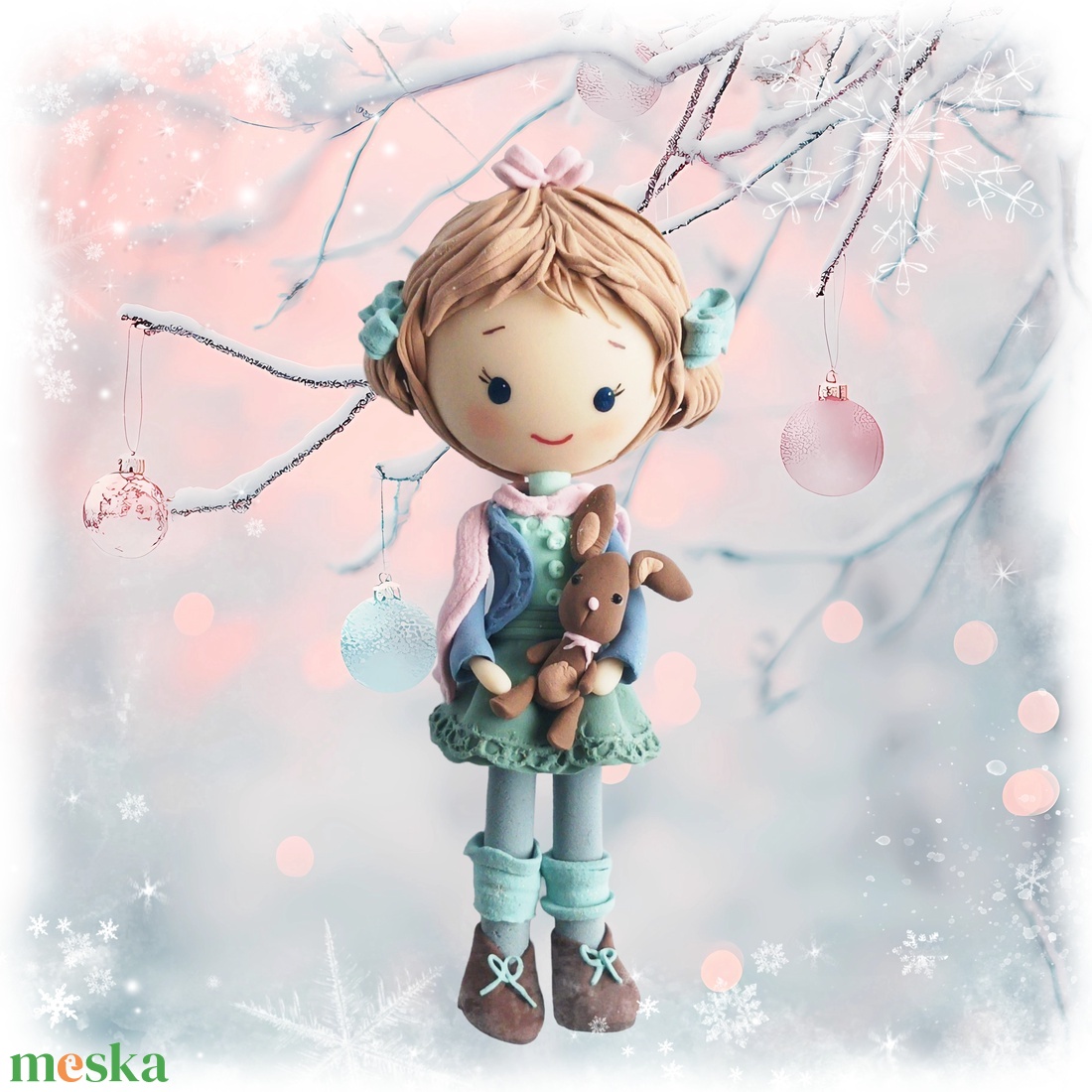 Kislány felakasztható: szőke - karácsony - karácsonyi lakásdekoráció - karácsonyfadíszek - Meska.hu