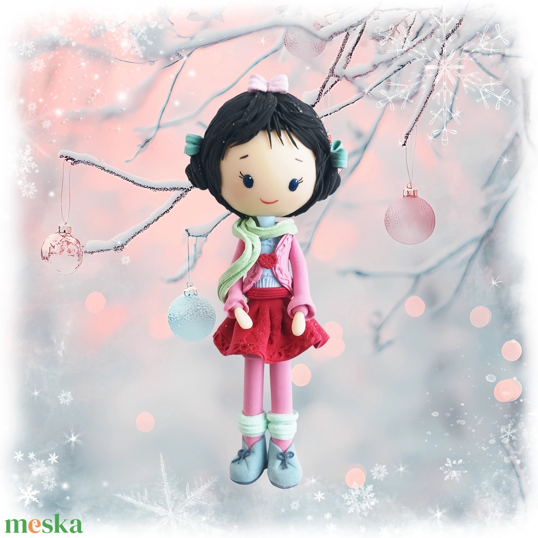 Kislány felakasztható - karácsony - karácsonyi lakásdekoráció - karácsonyfadíszek - Meska.hu