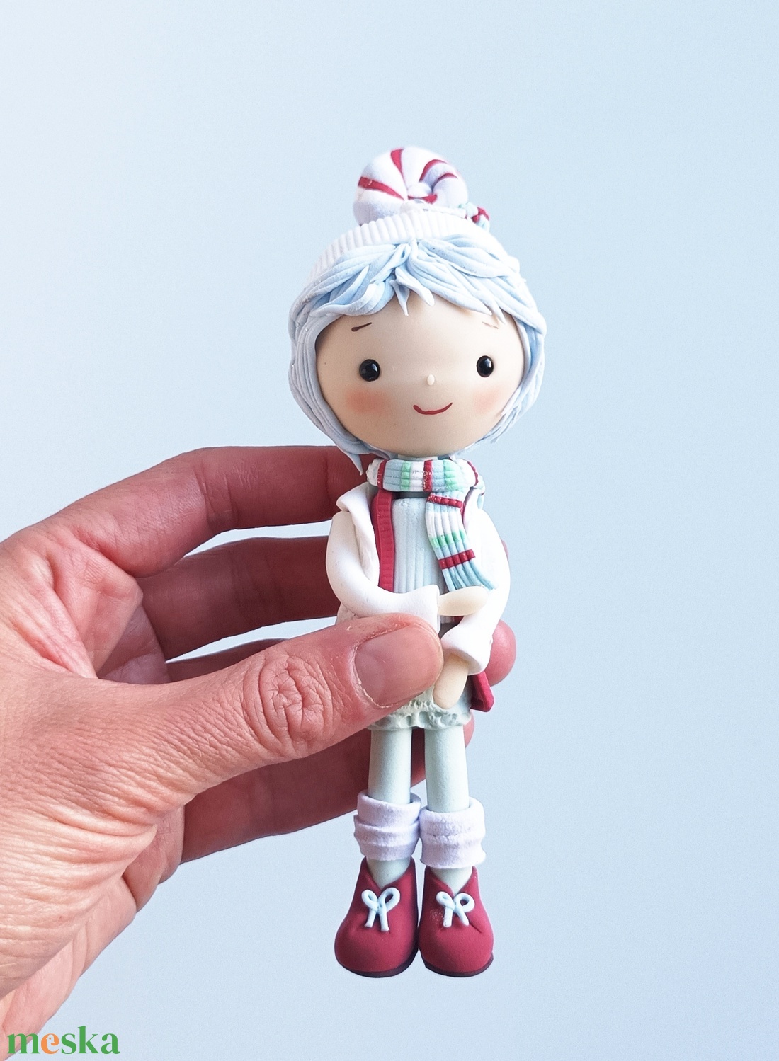 Kisfiú dísz (felakasztható): kék hajú - karácsony - karácsonyi lakásdekoráció - karácsonyfadíszek - Meska.hu