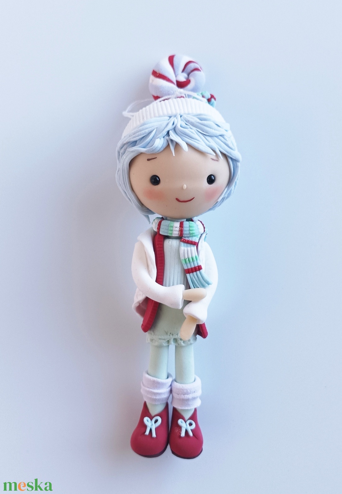 Kisfiú dísz (felakasztható): kék hajú - karácsony - karácsonyi lakásdekoráció - karácsonyfadíszek - Meska.hu