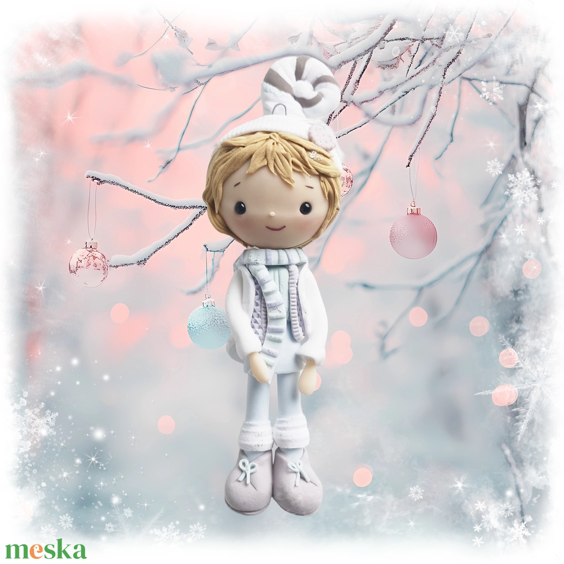 Kisfiú dísz (felakasztható): szőke - karácsony - karácsonyi lakásdekoráció - karácsonyfadíszek - Meska.hu