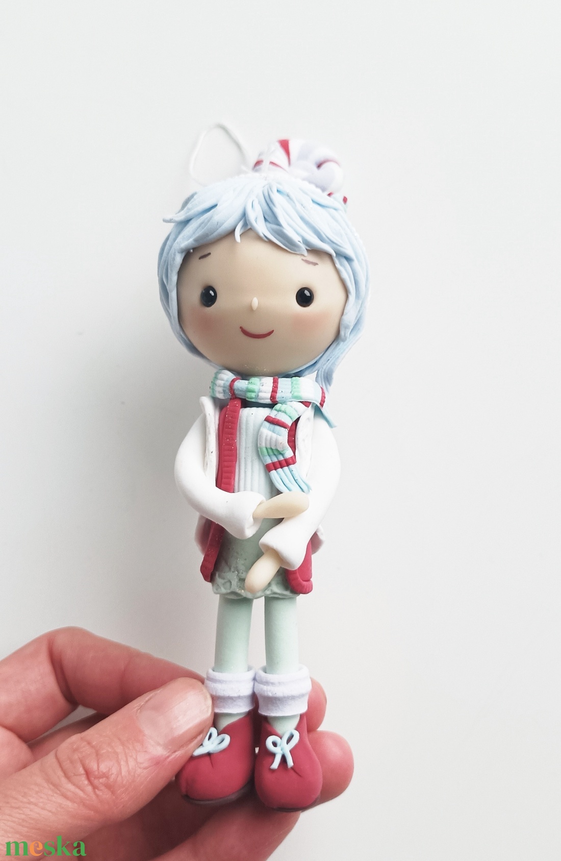 Kisfiú dísz (felakasztható): kék hajú - karácsony - karácsonyi lakásdekoráció - karácsonyfadíszek - Meska.hu