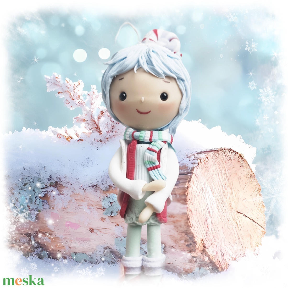 Kisfiú dísz (felakasztható): kék hajú - karácsony - karácsonyi lakásdekoráció - karácsonyfadíszek - Meska.hu