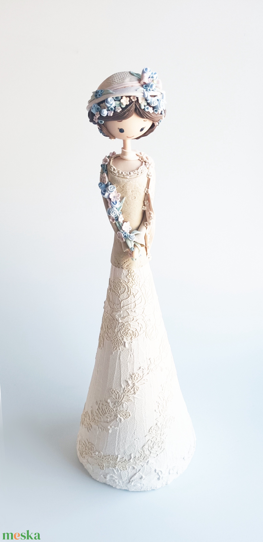 Virágos angyal (55 cm) - otthon & életmód - dekoráció - dísztárgy - Meska.hu