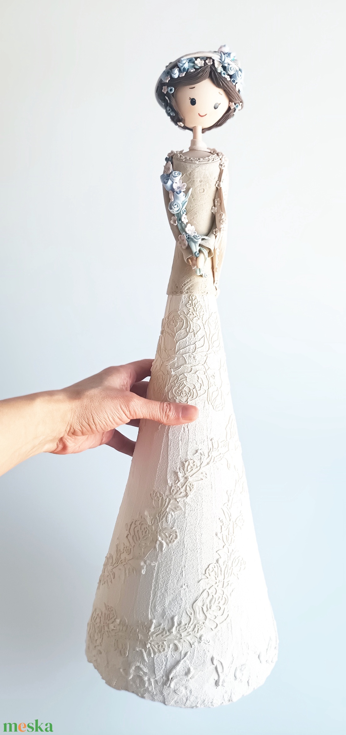 Virágos angyal (55 cm) - otthon & életmód - dekoráció - dísztárgy - Meska.hu