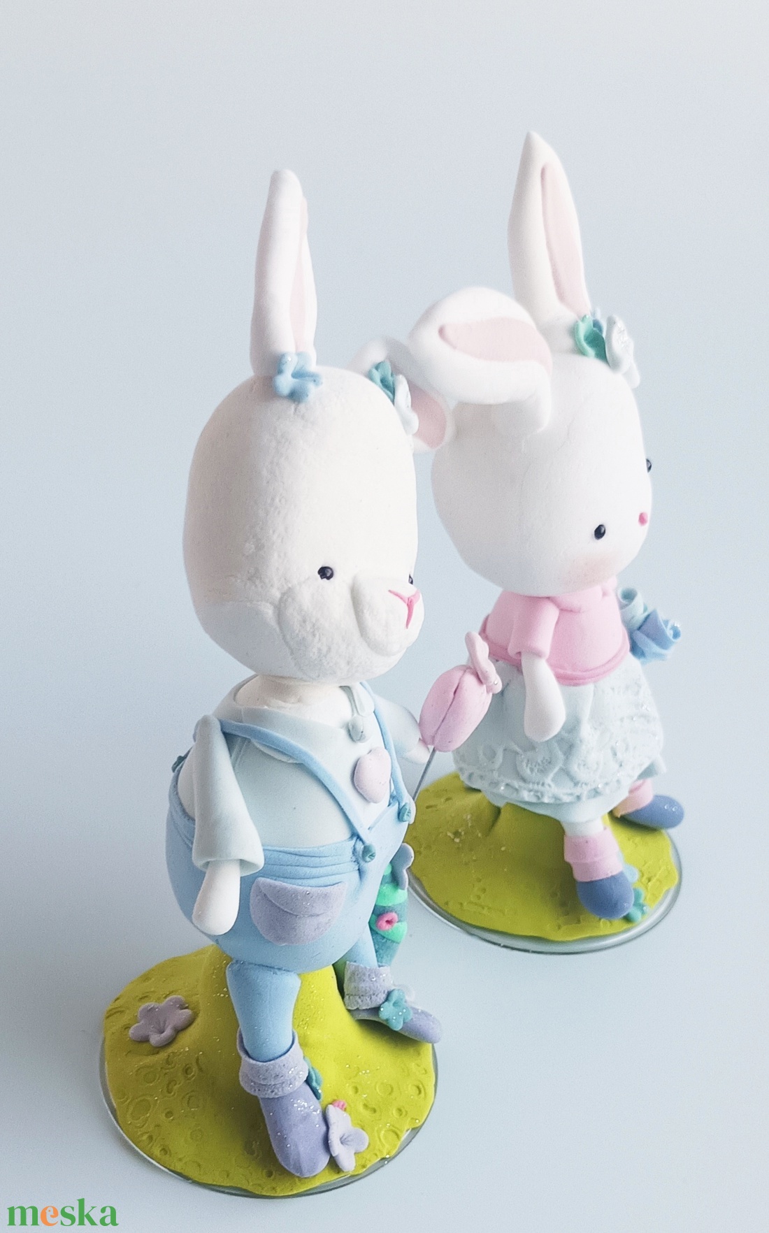 Nyuszi pár - ünnepi díszek, dekorációk - húsvéti díszek és dekorációk - húsvéti asztaldíszek - Meska.hu
