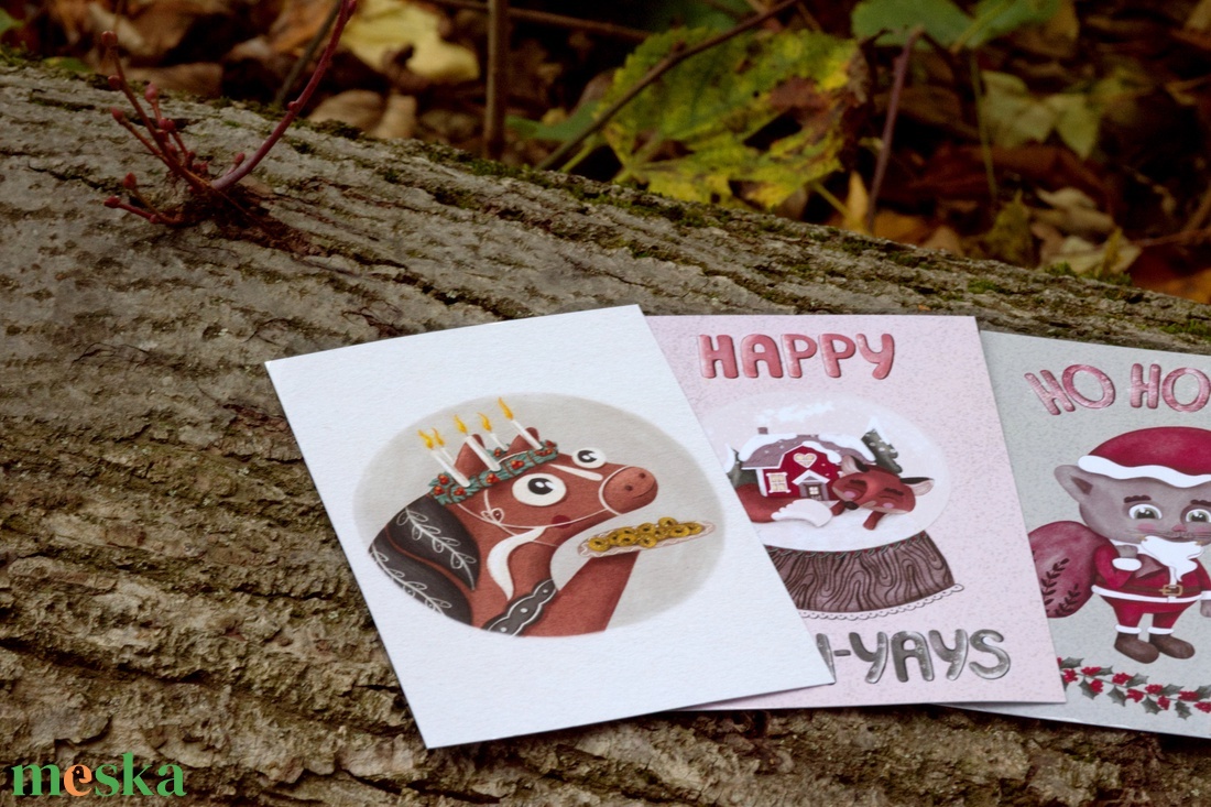 Karácsonyi képeslap - Hógömb rókával, kedves magyar szöveggel a hátulján - karácsony - karácsonyi ajándékozás - karácsonyi képeslap, üdvözlőlap, ajándékkísérő - Meska.hu