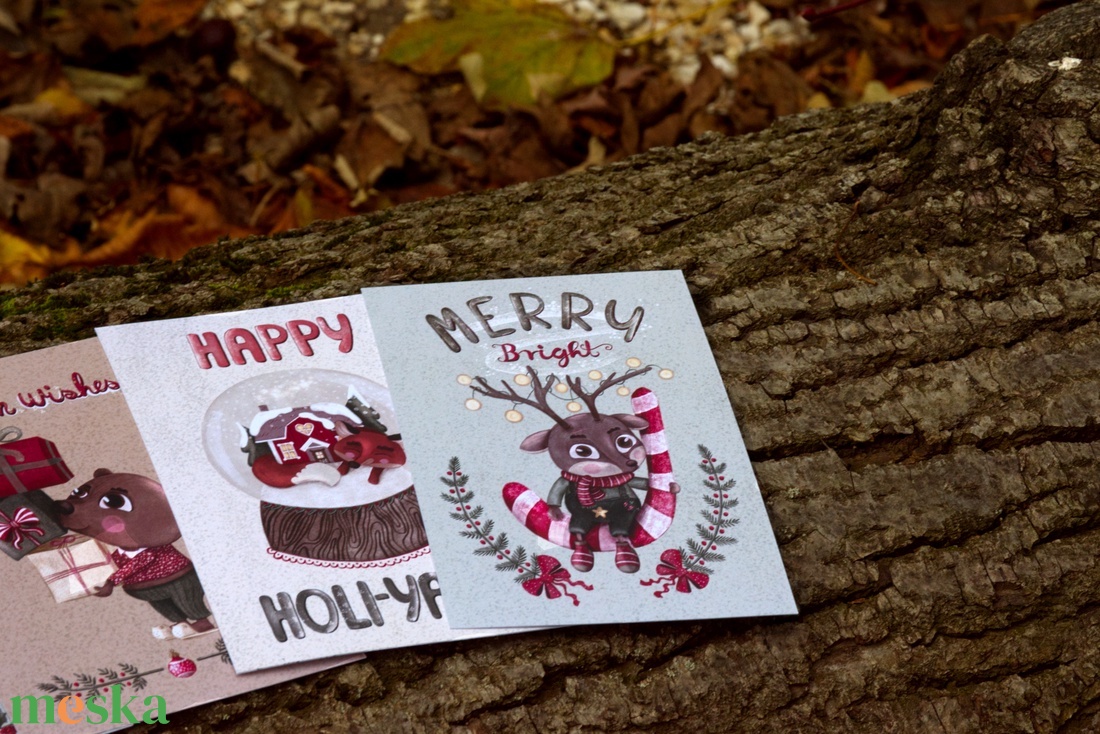 Karácsonyi képeslap - Hógömb rókával, kedves angol szöveggel a hátulján - karácsony - karácsonyi ajándékozás - karácsonyi képeslap, üdvözlőlap, ajándékkísérő - Meska.hu