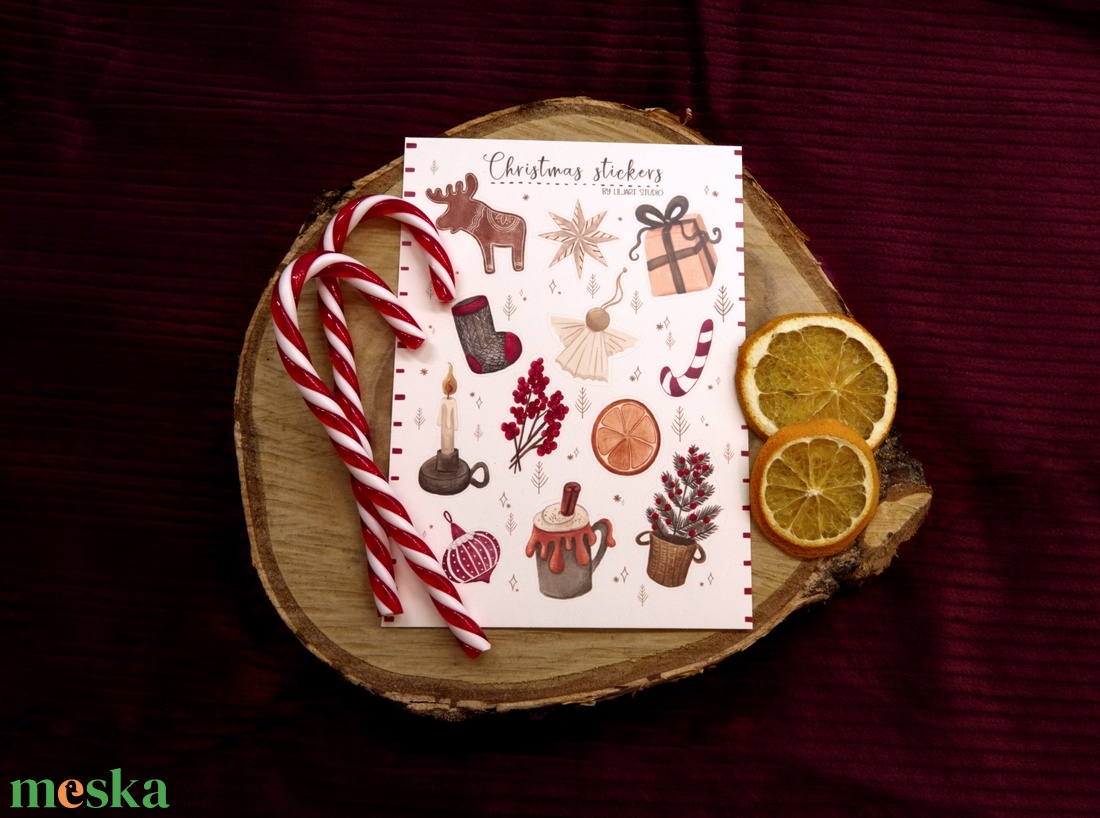 Karácsonyi hangulat, készülődés matrica, matricaív (12 db/ív) - otthon & életmód - papír, írószer - matrica, matrica csomag - Meska.hu