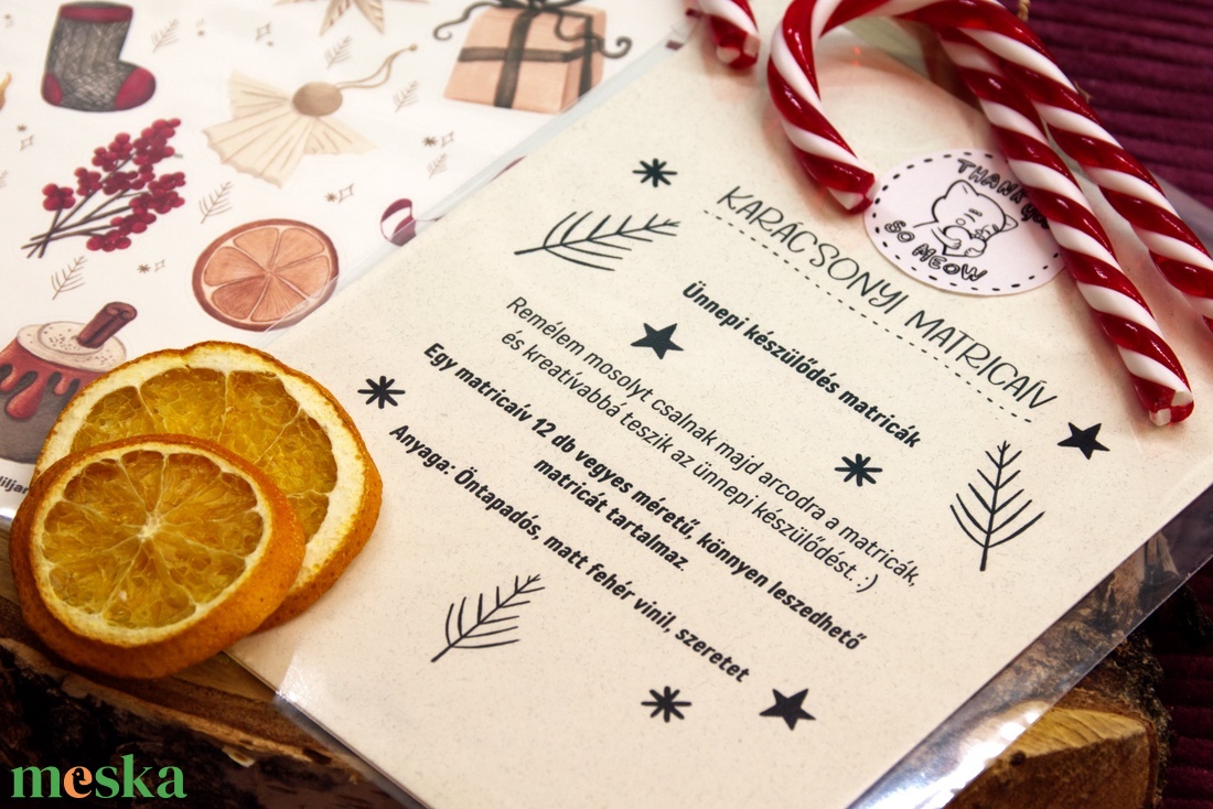 Karácsonyi hangulat, készülődés matrica, matricaív (12 db/ív) - otthon & életmód - papír, írószer - matrica, matrica csomag - Meska.hu