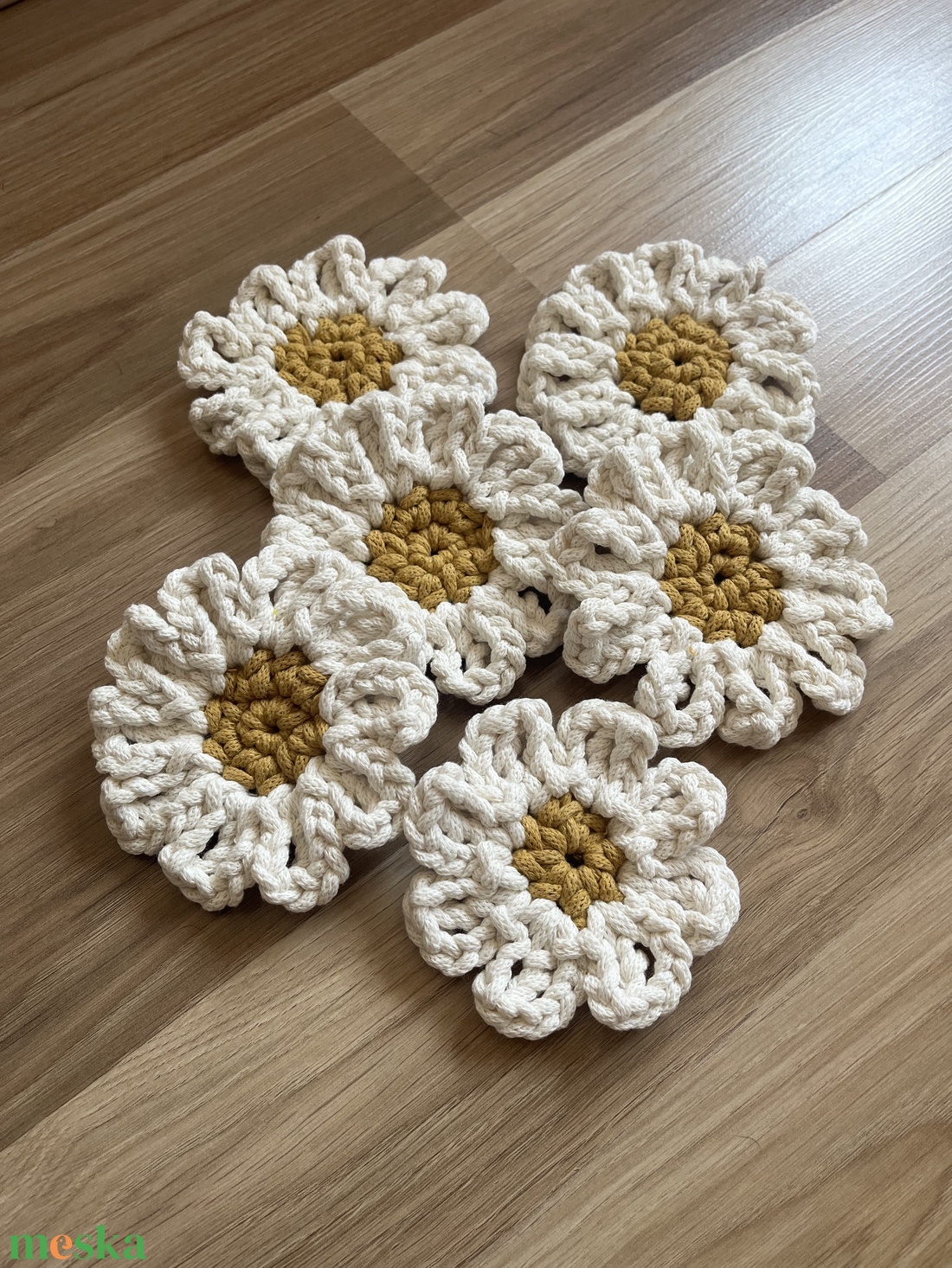 Margarétás poháralátét  - otthon & életmód - konyhafelszerelés, tálalás - tálalás - tányér- és poháralátét - Meska.hu