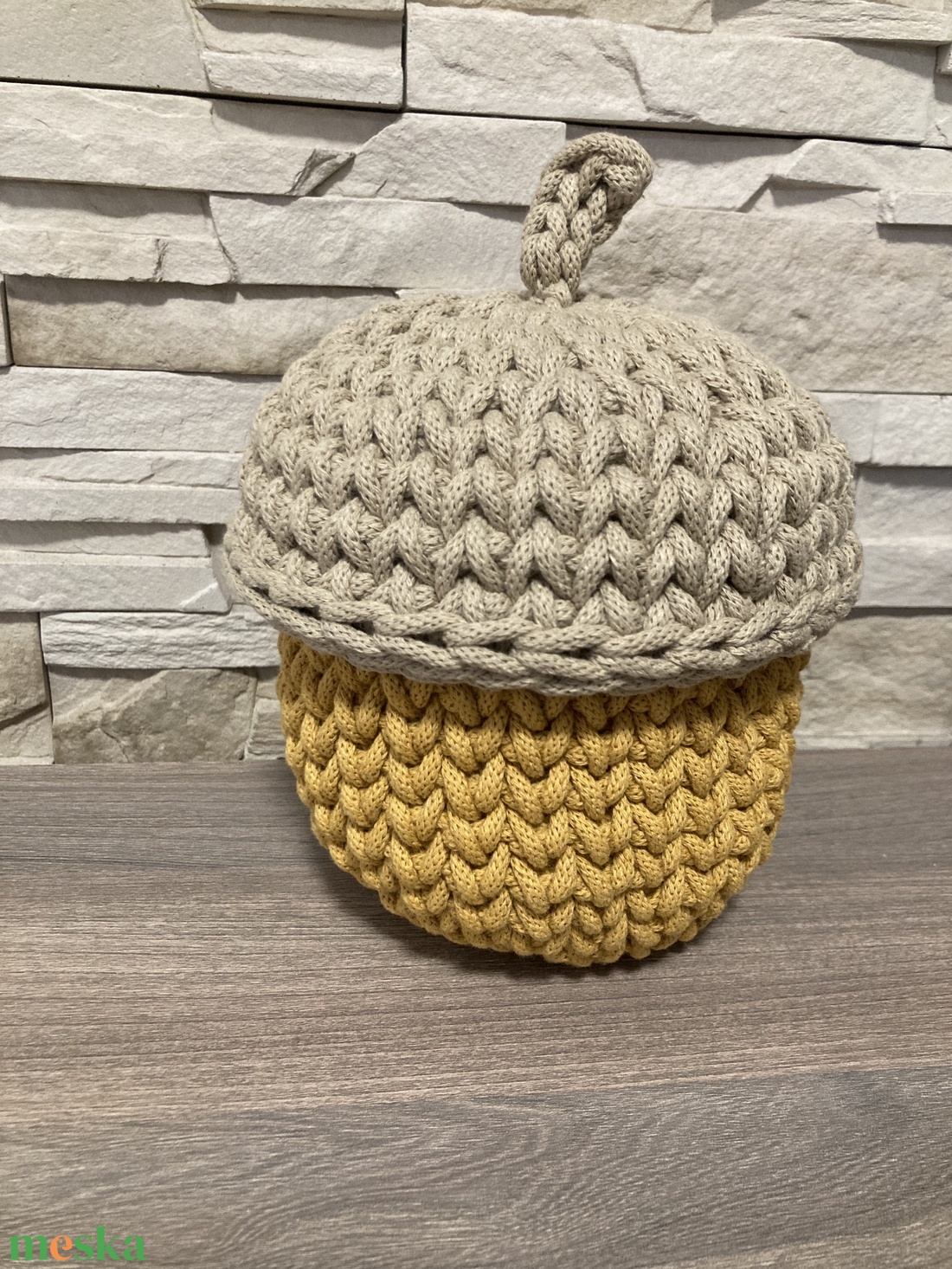 Horgolt makk tároló - otthon & életmód - dekoráció - asztal és polc dekoráció - horgolt & csipketerítő - Meska.hu