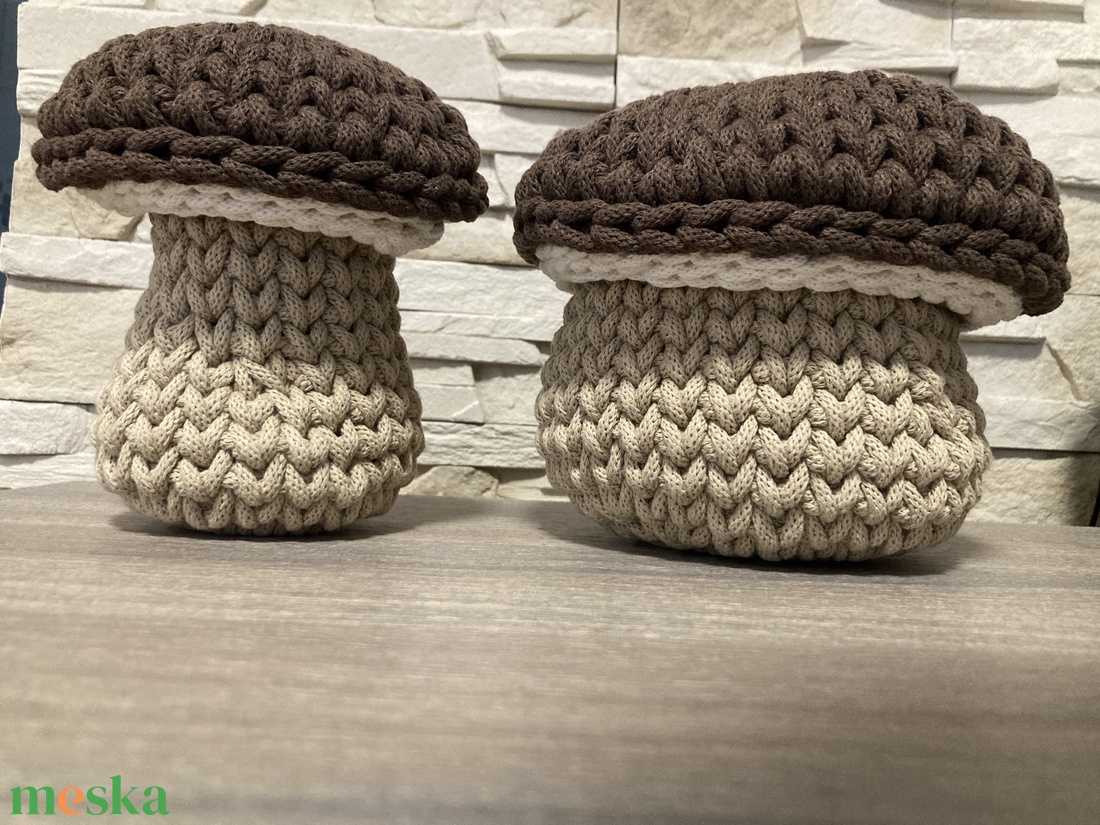 Horgolt Gomba tároló nagy - otthon & életmód - dekoráció - asztal és polc dekoráció - horgolt & csipketerítő - Meska.hu