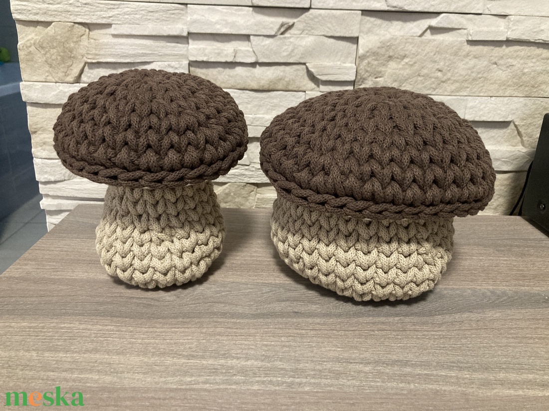 Horgolt Gomba tároló nagy - otthon & életmód - dekoráció - asztal és polc dekoráció - horgolt & csipketerítő - Meska.hu
