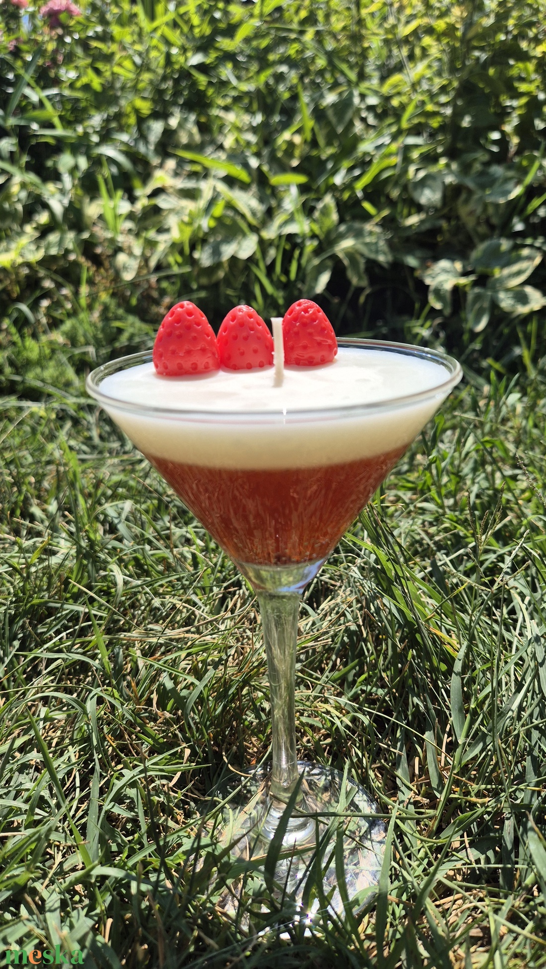 Epres martini koktél üvegpohárban - otthon & életmód - gyertya, illat, aroma - gyertya - Meska.hu