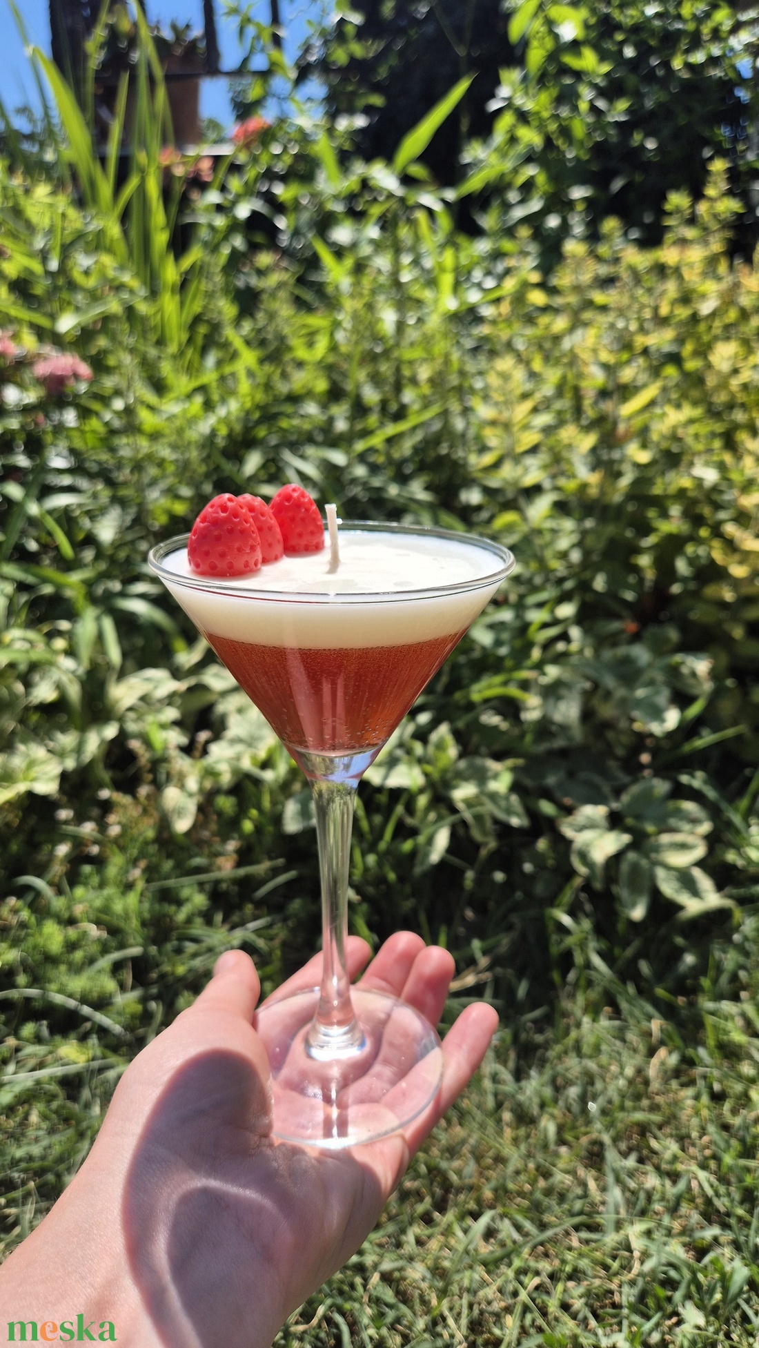 Epres martini koktél üvegpohárban - otthon & életmód - gyertya, illat, aroma - gyertya - Meska.hu