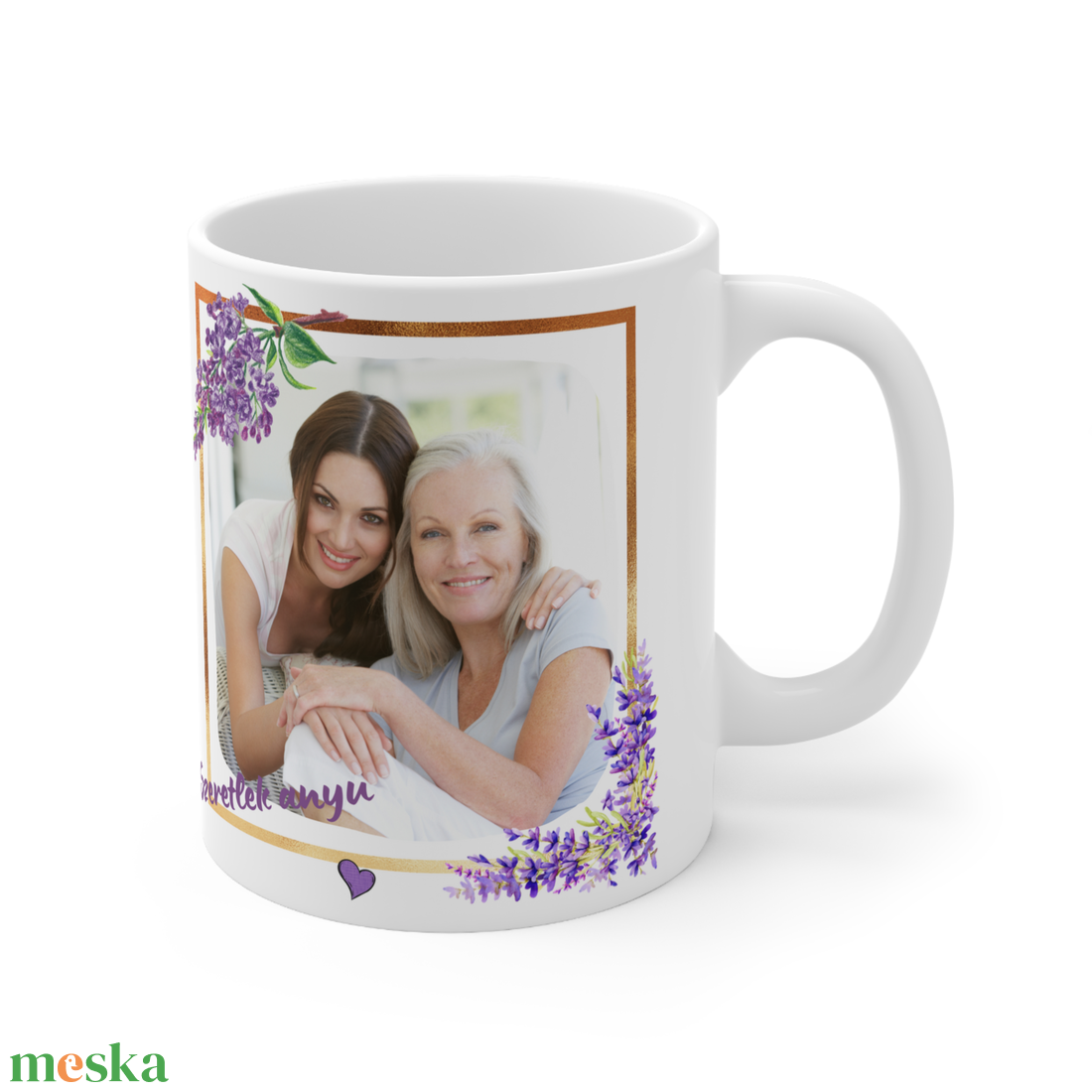 Egyedi képpel készített kerámia bögre Anyák napjára levendula design - otthon & életmód - konyhafelszerelés, tálalás - tálalás - bögre & csésze - Meska.hu