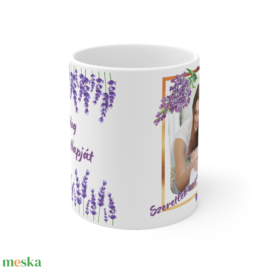 Egyedi képpel készített kerámia bögre Anyák napjára levendula design - otthon & életmód - konyhafelszerelés, tálalás - tálalás - bögre & csésze - Meska.hu