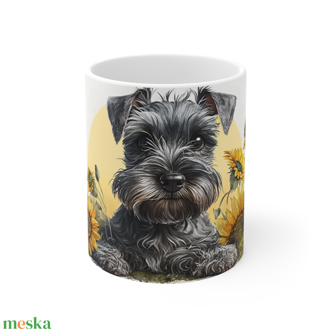 Schnauzer kerámia bögre napraforgó mintával 300 ml - otthon & életmód - konyhafelszerelés, tálalás - tálalás - bögre & csésze - Meska.hu
