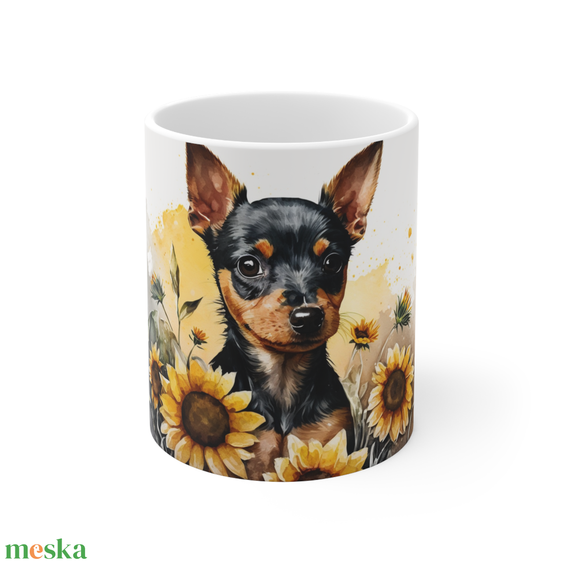 Pincser kerámia bögre napraforgó mintával 300 ml - otthon & életmód - konyhafelszerelés, tálalás - tálalás - bögre & csésze - Meska.hu