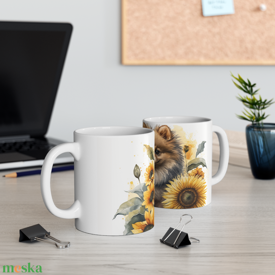 Törpespicc kerámia bögre napraforgó mintával 300 ml - otthon & életmód - konyhafelszerelés, tálalás - tálalás - bögre & csésze - Meska.hu