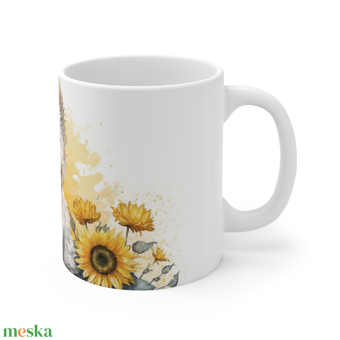 Westie kerámia bögre napraforgó mintával 300 ml - otthon & életmód - konyhafelszerelés, tálalás - tálalás - bögre & csésze - Meska.hu