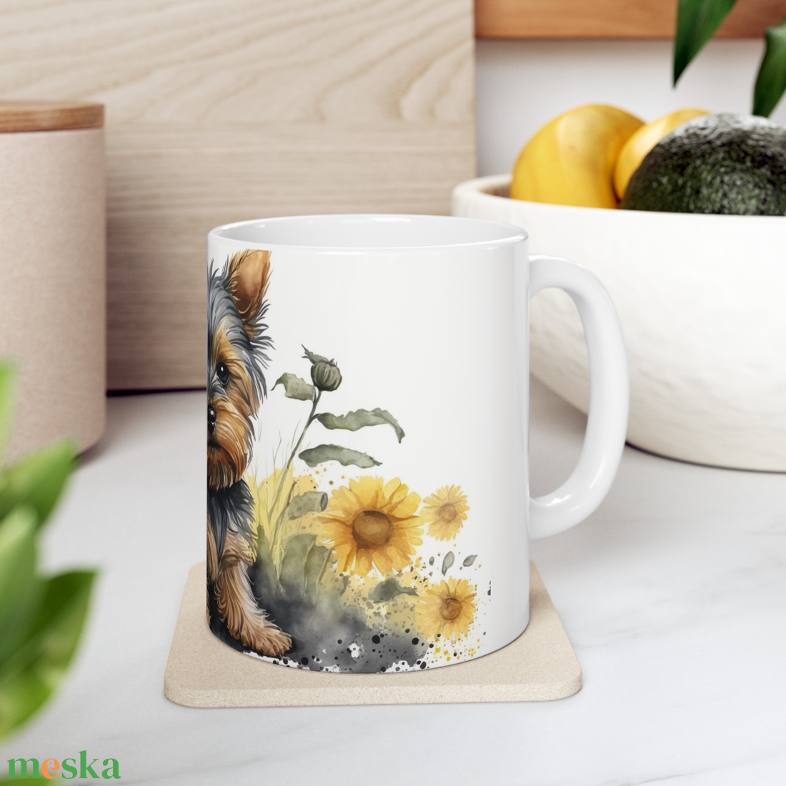 Yorkshire kerámia bögre napraforgó mintával 300 ml - otthon & életmód - konyhafelszerelés, tálalás - tálalás - bögre & csésze - Meska.hu