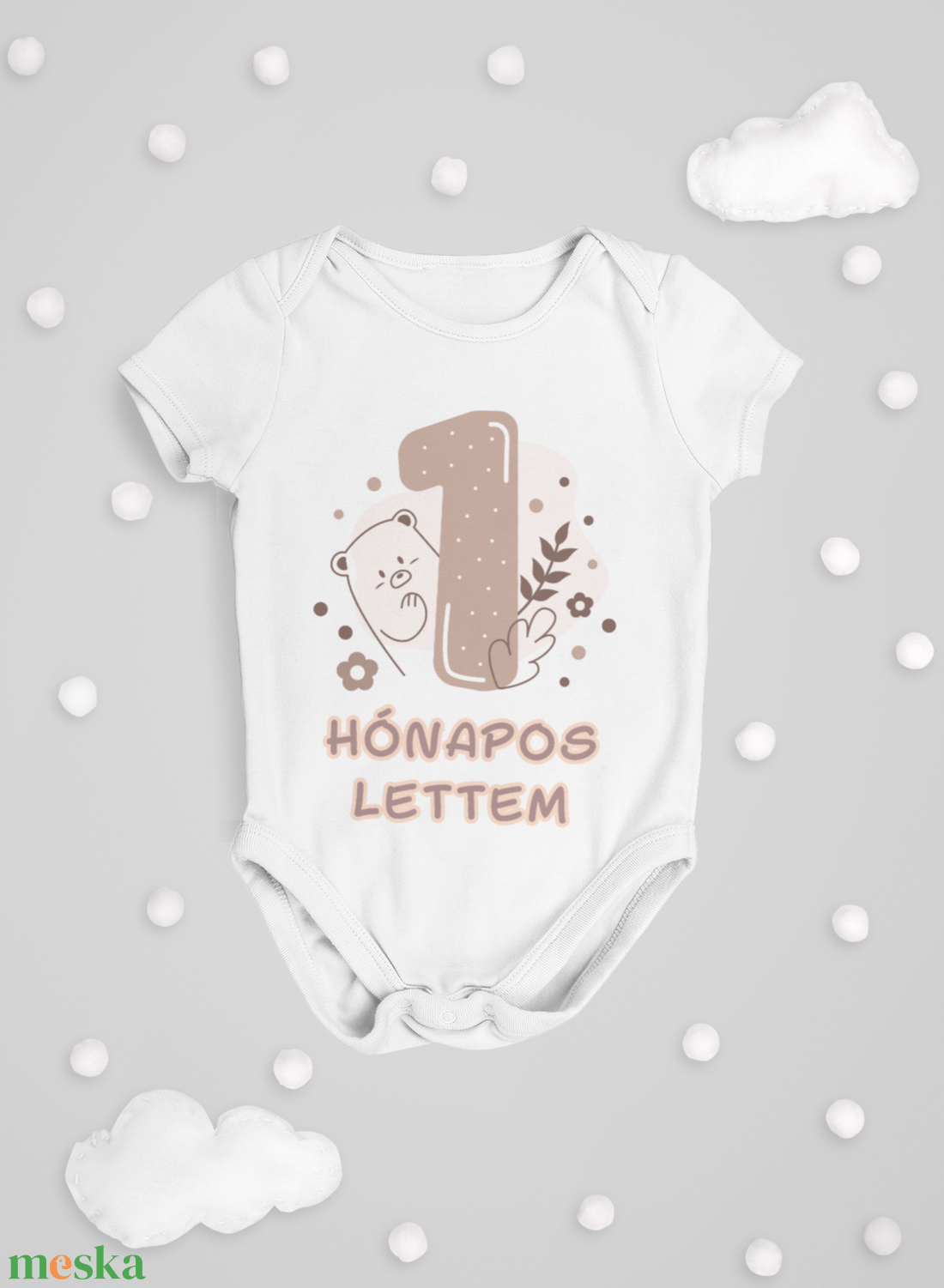 Hónapos mérföldkő body kisbabáknak, bébi rugdalózó egyedi hónapszámmal - játék & sport - baba & babaház - játékbaba, babakellék - Meska.hu