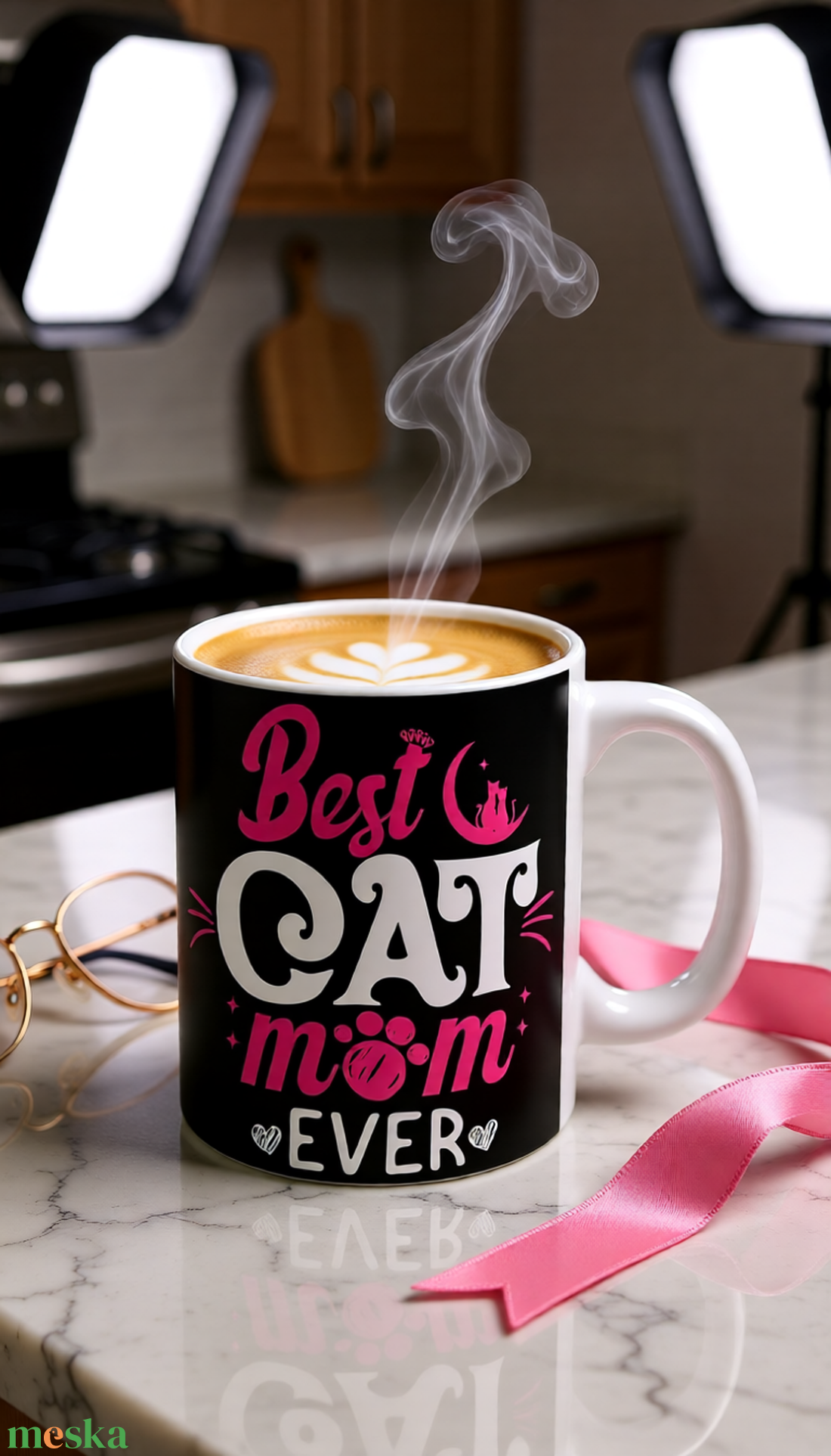 Best Cat Mom ever macskás bögre  - otthon & életmód - konyhafelszerelés, tálalás - tálalás - bögre & csésze - Meska.hu
