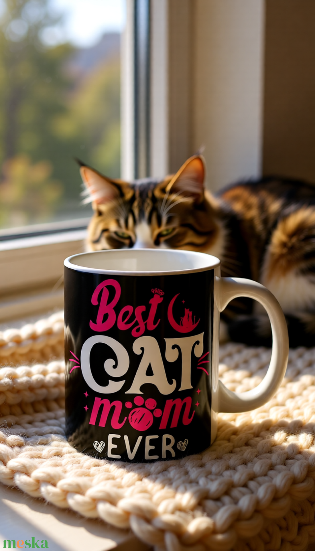 Best Cat Mom ever macskás bögre  - otthon & életmód - konyhafelszerelés, tálalás - tálalás - bögre & csésze - Meska.hu