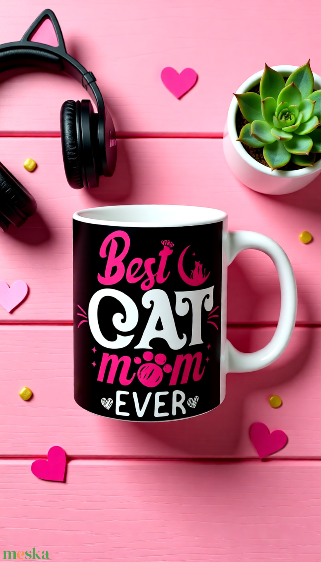 Best Cat Mom ever macskás bögre  - otthon & életmód - konyhafelszerelés, tálalás - tálalás - bögre & csésze - Meska.hu