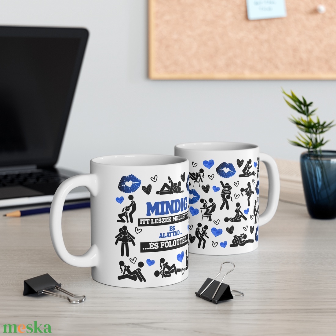 Mindig melletted... feliratos bögre, Vicces pikáns bögre sz...x pózok mintával - otthon & életmód - konyhafelszerelés, tálalás - tálalás - bögre & csésze - Meska.hu