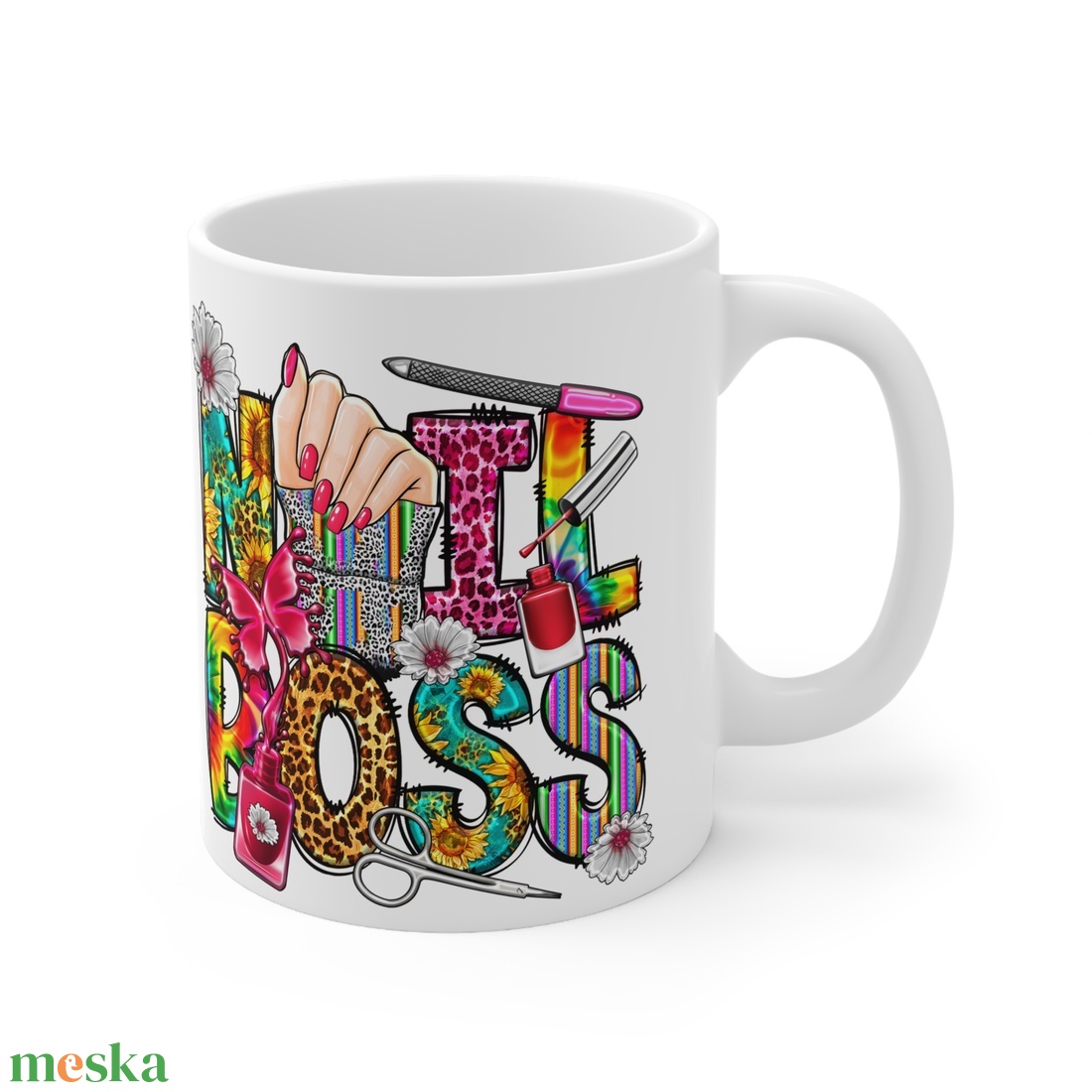 Nail boss - körömlakkos bögre műkörmösöknek, műkörömépítőknek, manikűrösöknek - otthon & életmód - konyhafelszerelés, tálalás - tálalás - bögre & csésze - Meska.hu