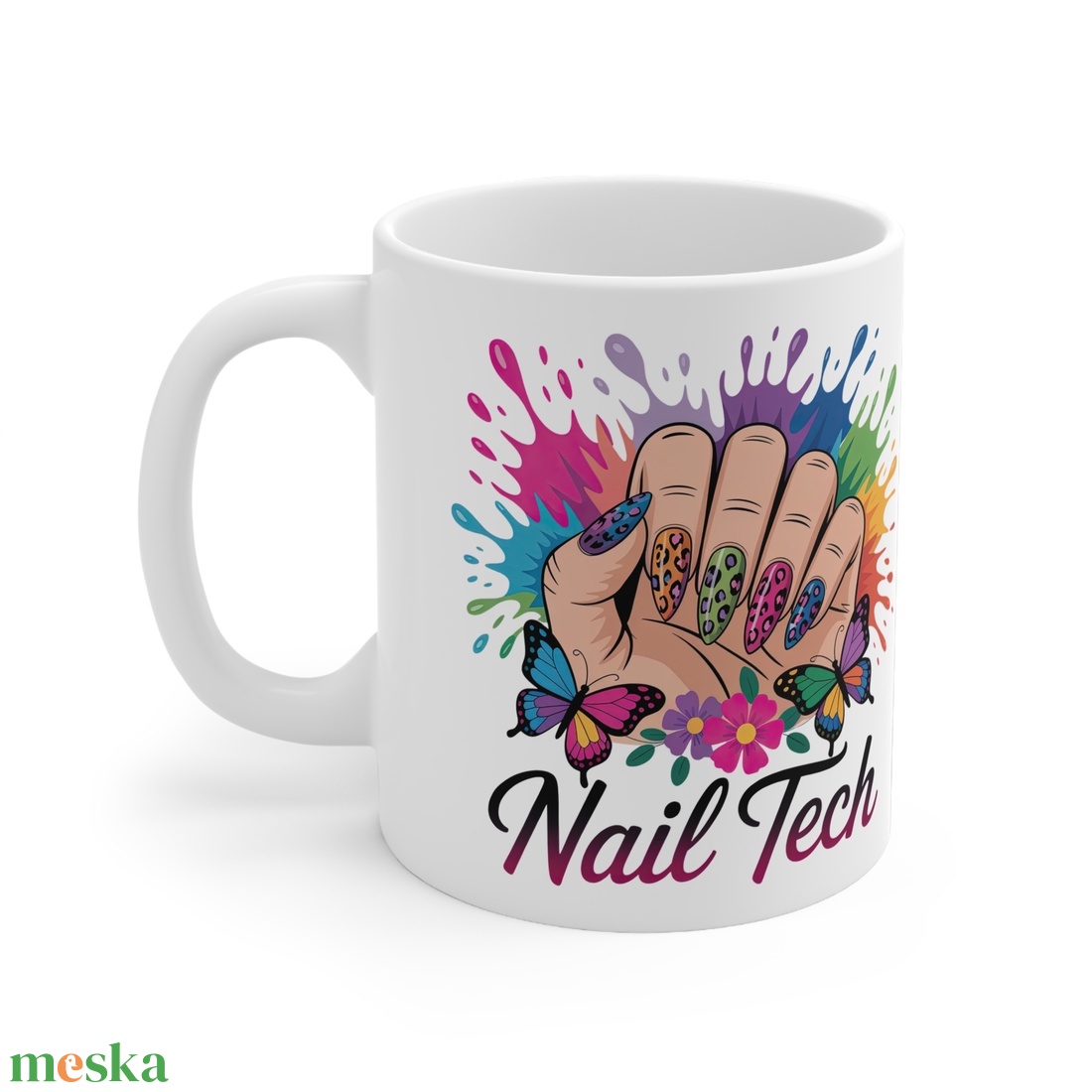 Nail tech- körmös bögre műkörmösöknek, műkörömépítőknek, manikűrösöknek - otthon & életmód - konyhafelszerelés, tálalás - tálalás - bögre & csésze - Meska.hu