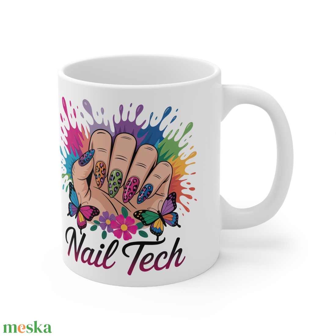Nail tech- körmös bögre műkörmösöknek, műkörömépítőknek, manikűrösöknek - otthon & életmód - konyhafelszerelés, tálalás - tálalás - bögre & csésze - Meska.hu
