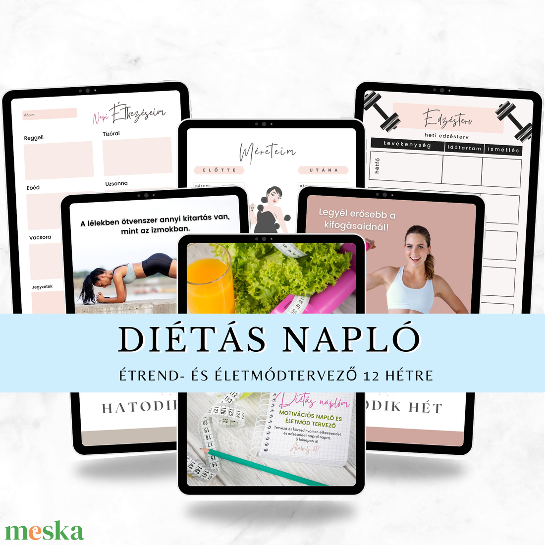 Diétás Naplóm � 3 hónapos motivációs napló és életmód tervező - Letölthető PDF - 182 oldal - otthon & életmód - papír, írószer - naptár & tervező - Meska.hu