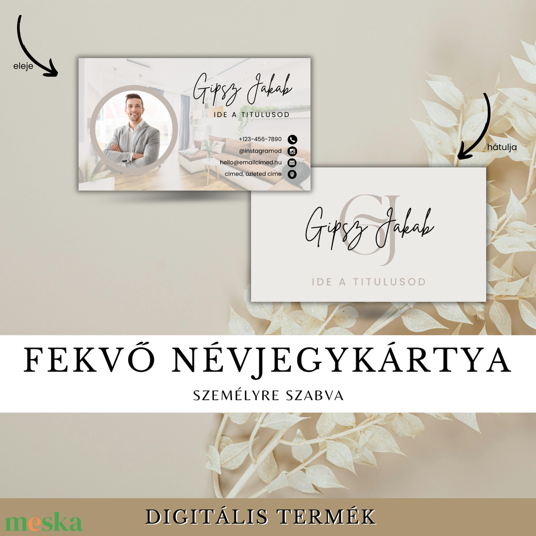 Személyre Szabott Névjegykártya Tervezés � Álló vagy Fekvő - Fotóval, Logóval, QR kóddal - otthon & életmód - papír, írószer - névjegykártya - Meska.hu